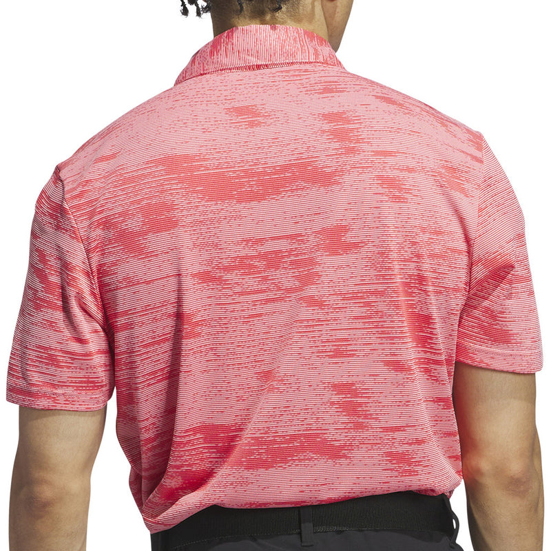 adidas Ultimate365 Textured Stripe Polo Shirt - Semi Pink Spark/Better Scarlet