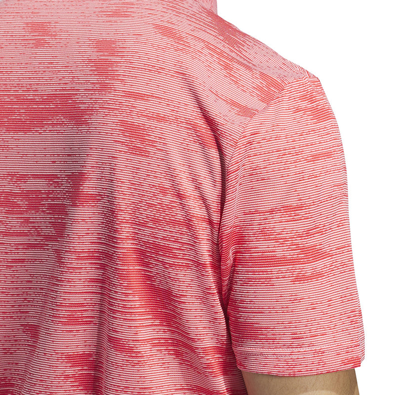 adidas Ultimate365 Textured Stripe Polo Shirt - Semi Pink Spark/Better Scarlet