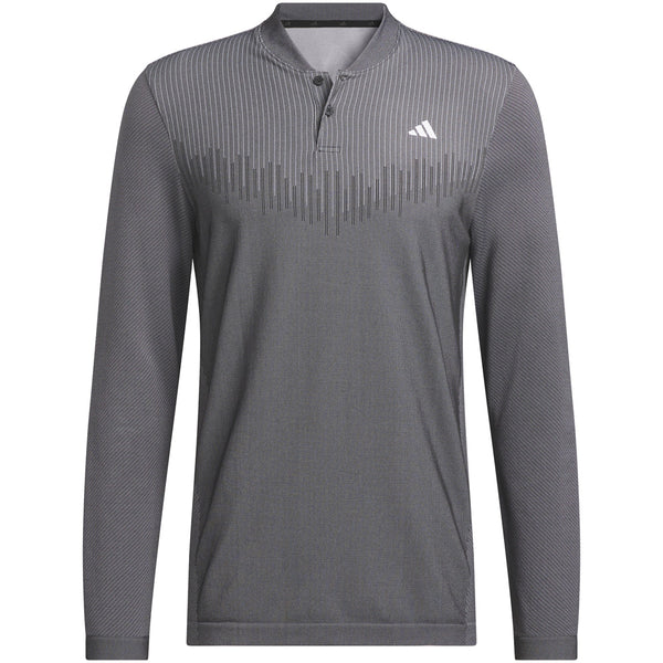 adidas Ultimate365 Tour Primeknit Long Sleeve Polo Shirt - Black