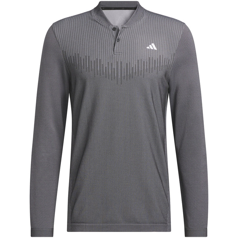 adidas Ultimate365 Tour Primeknit Long Sleeve Polo Shirt - Black