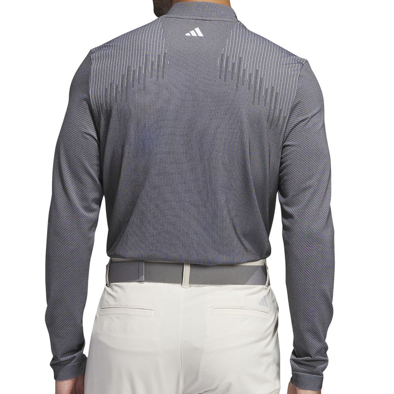 adidas Ultimate365 Tour Primeknit Long Sleeve Polo Shirt - Black