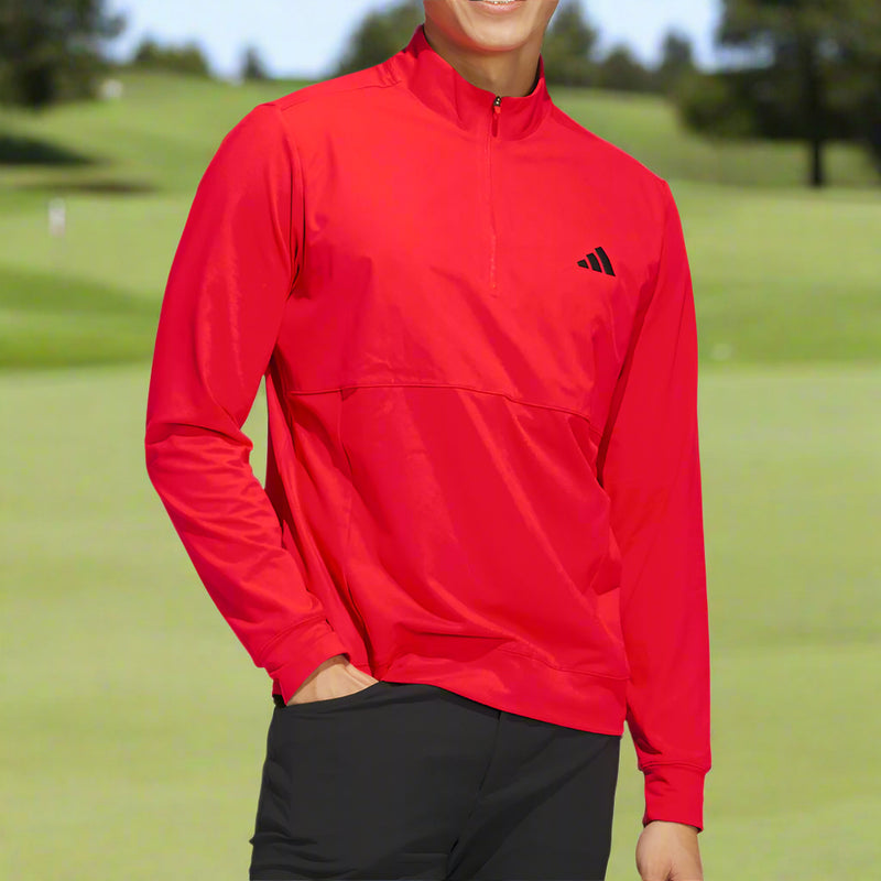 adidas Ultimate365 Tour 1/4 Zip Pullover - Pure Ruby