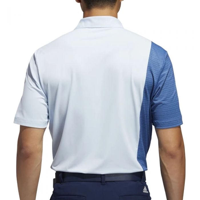 adidas Ultimate365 Blocked Print Polo Shirt - Sky Tint/Trace Royal/Collegiate Navy