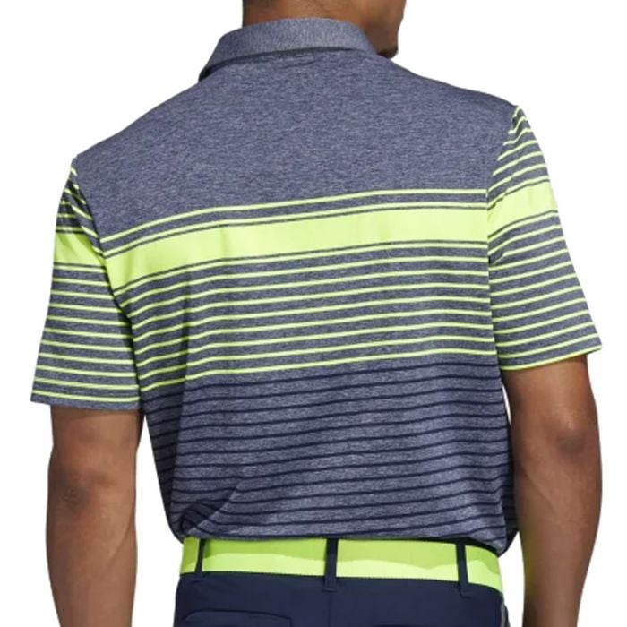 adidas Ultimate365 Engineered Heathered Polo Shirt - Solar Yellow/Collegiate Navy/Melange