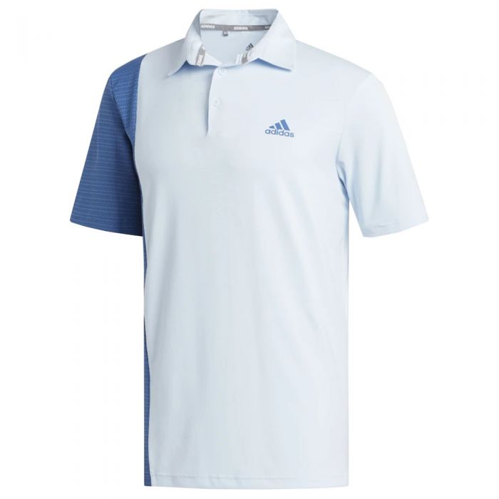 adidas Ultimate365 Blocked Print Polo Shirt - Sky Tint/Trace Royal/Collegiate Navy