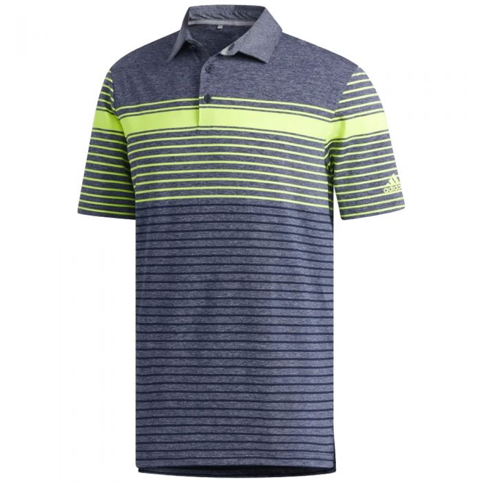 adidas Ultimate365 Engineered Heathered Polo Shirt - Solar Yellow/Collegiate Navy/Melange