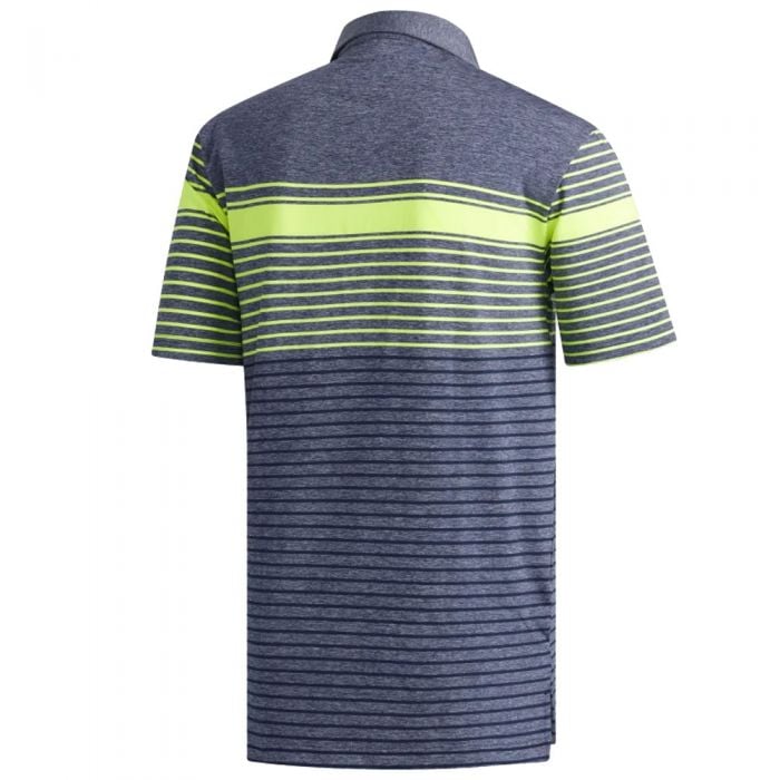 adidas Ultimate365 Engineered Heathered Polo Shirt - Solar Yellow/Collegiate Navy/Melange