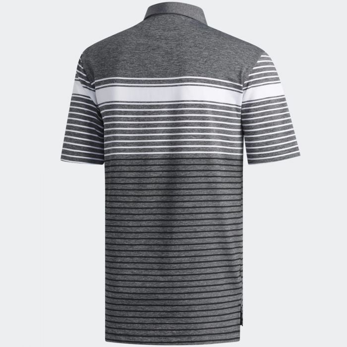 adidas Ultimate365 Engineered Heathered Polo Shirt - White/Black/Black Melange