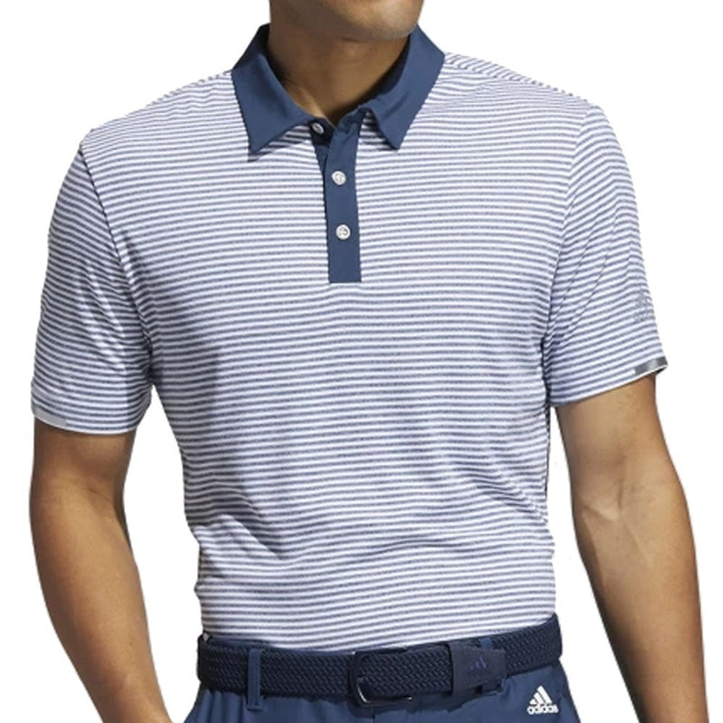 adidas HEAT.RDY Micro-Stripe Polo Shirt - Crew Navy/White