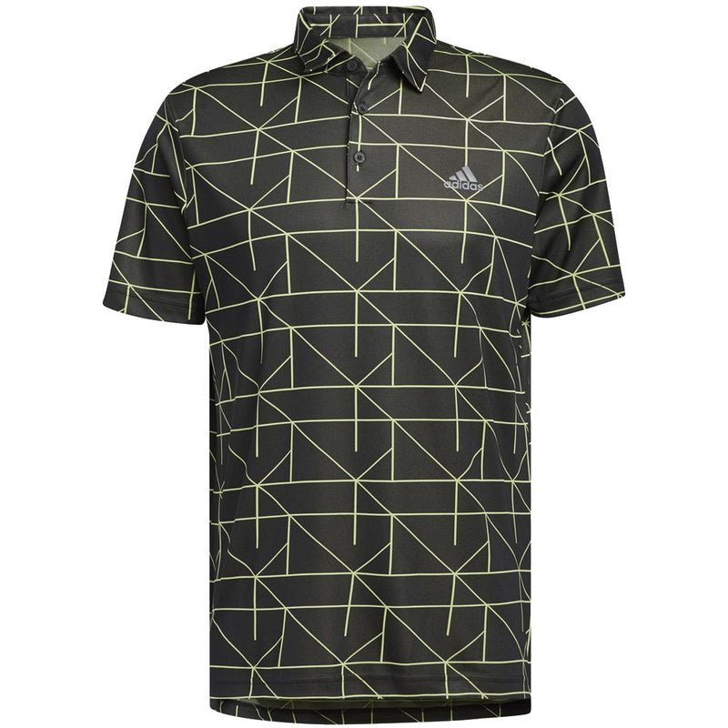 adidas Jacquard Primegreen Polo Shirt - Black/Pulse Lime