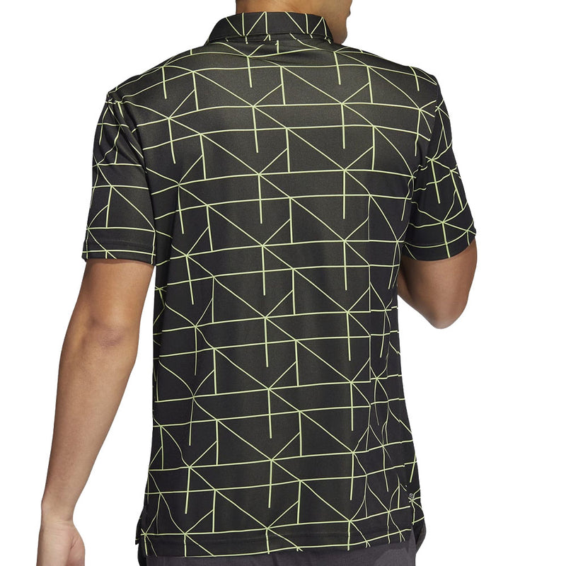 adidas Jacquard Primegreen Polo Shirt - Black/Pulse Lime