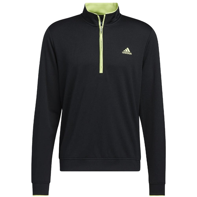 adidas Lightweight 1/4 Zip Pullover - Black/Pulse Lime