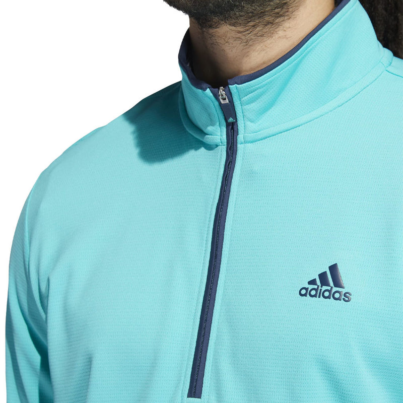 adidas Lightweight 1/4 Zip Pullover - Semi Mint Rush/Crew Navy