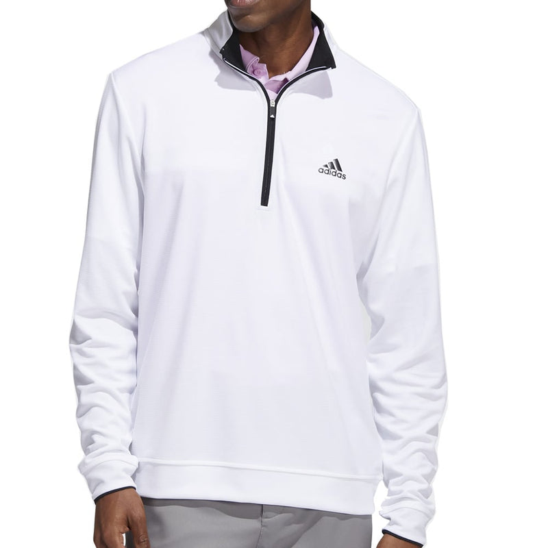 adidas Lightweight 1/4 Zip Pullover - White