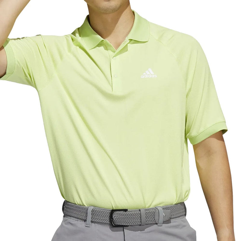 adidas Moss Stitch Jacquard Polo Shirt - Pulse Lime/White