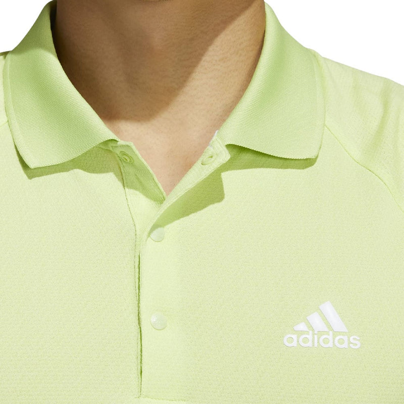 adidas Moss Stitch Jacquard Polo Shirt - Pulse Lime/White