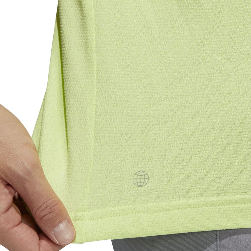 adidas Moss Stitch Jacquard Polo Shirt - Pulse Lime/White