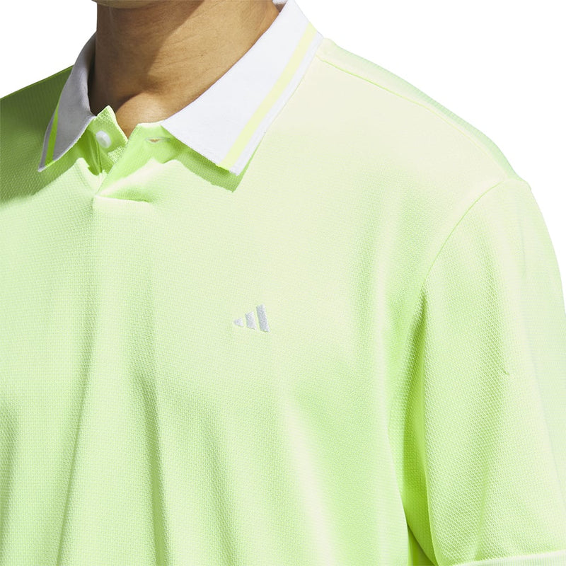 adidas Primeknit Polo Shirt - White/Lucid Lemon