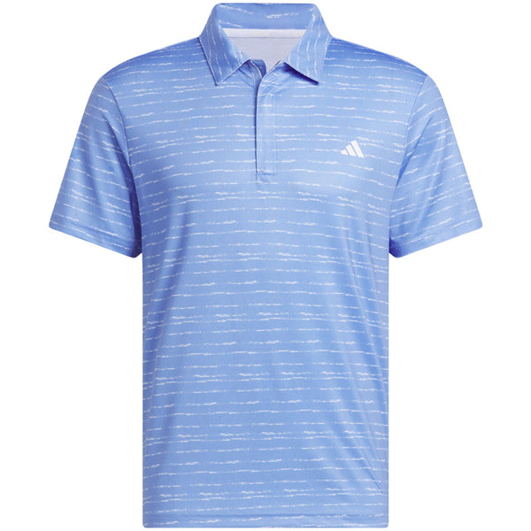 adidas Stripe Zip Polo Shirt - Blue Fusion/White