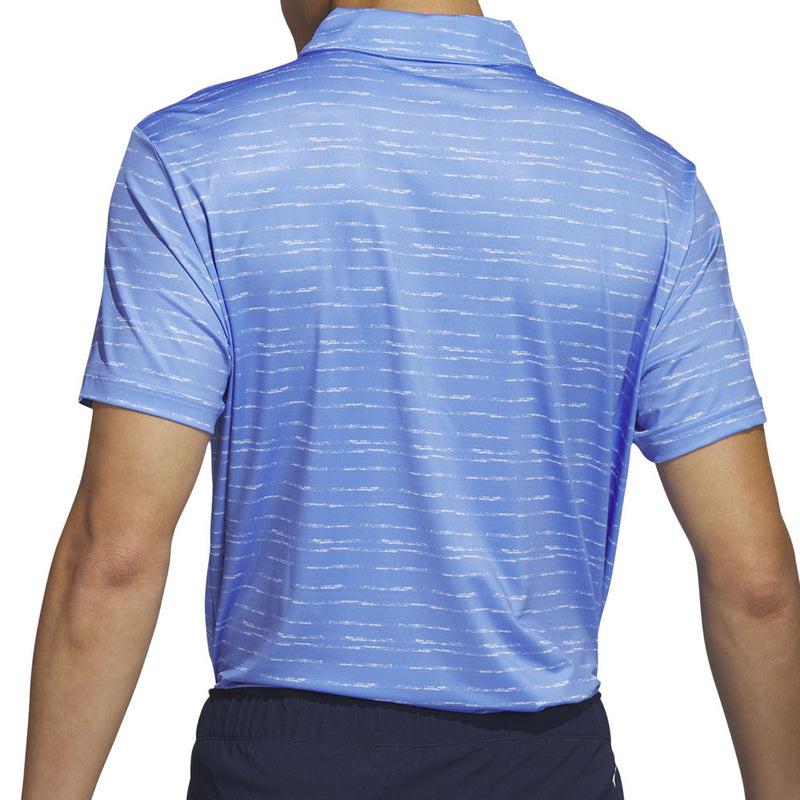 adidas Stripe Zip Polo Shirt - Blue Fusion/White