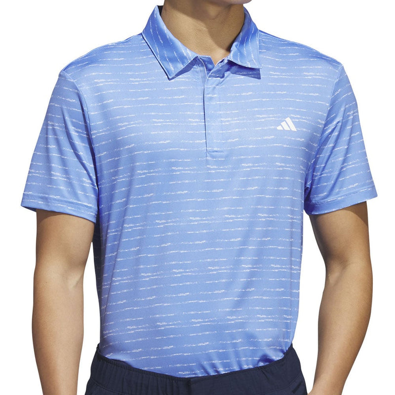 adidas Stripe Zip Polo Shirt - Blue Fusion/White