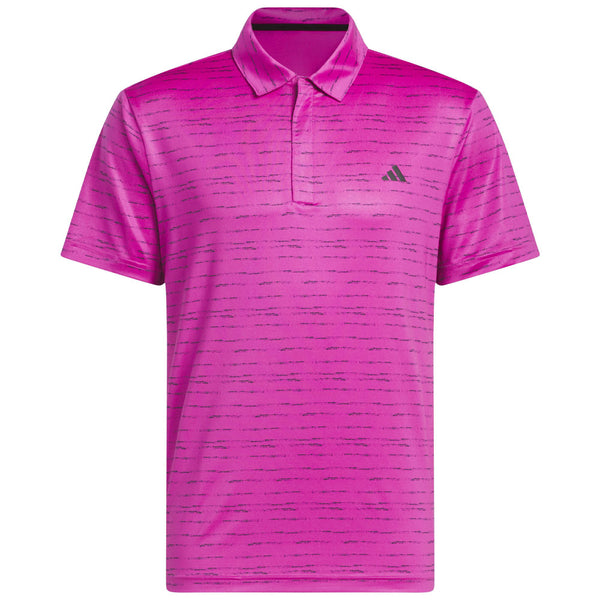 adidas Stripe Zip Polo Shirt - Lucid Fuchsia/Black