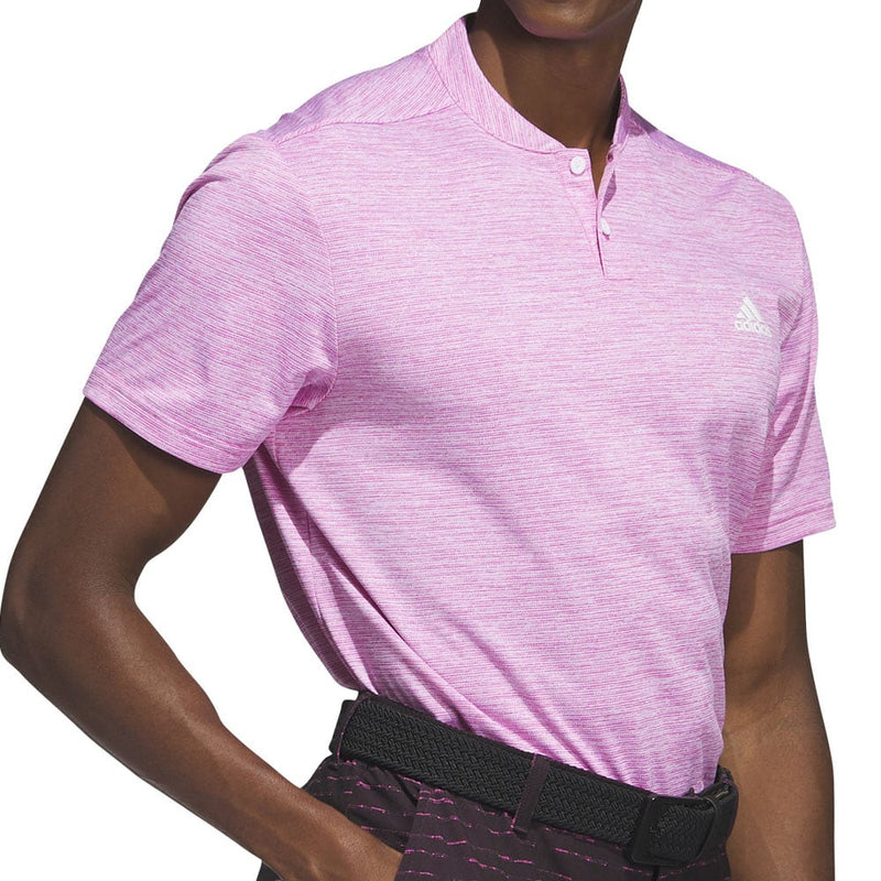 adidas Textured Stripe Polo Shirt - Lucid Fuchsia/White