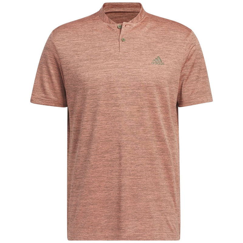 adidas Textured Stripe Polo Shirt - Olive Strata/Coral Fusion