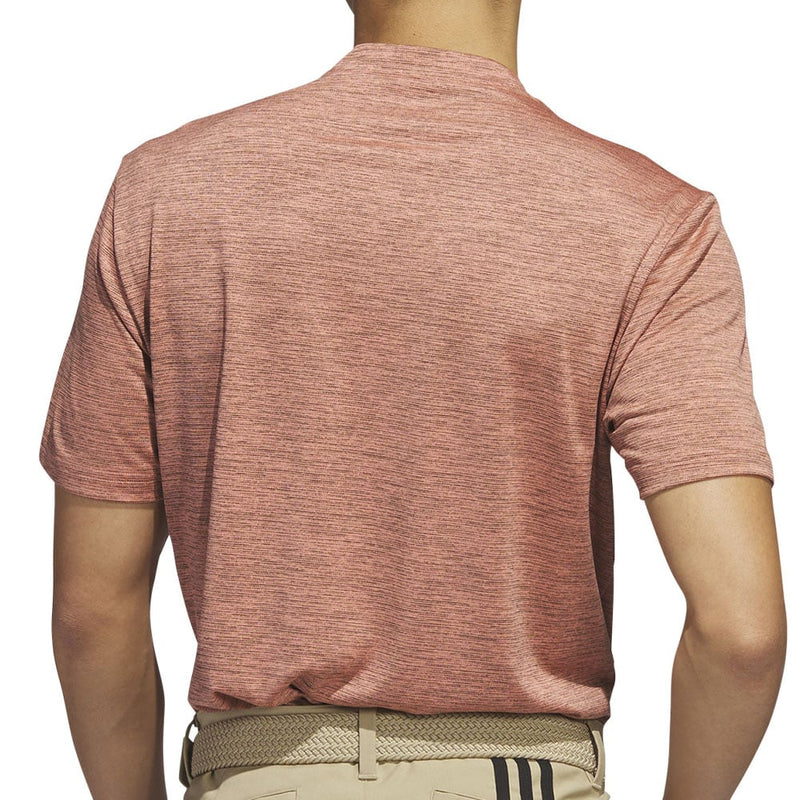 adidas Textured Stripe Polo Shirt - Olive Strata/Coral Fusion