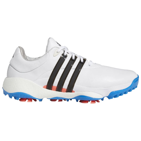 adidas Tour360 '22 Spiked Waterproof Shoes - White/Core Black/Blue Rush