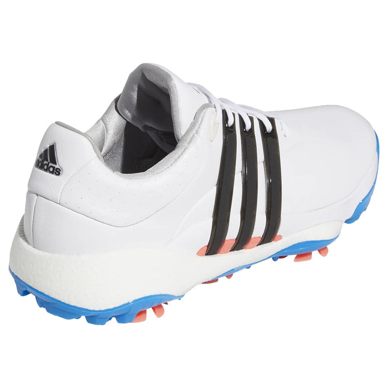 adidas Tour360 '22 Spiked Waterproof Shoes - White/Core Black/Blue Rush