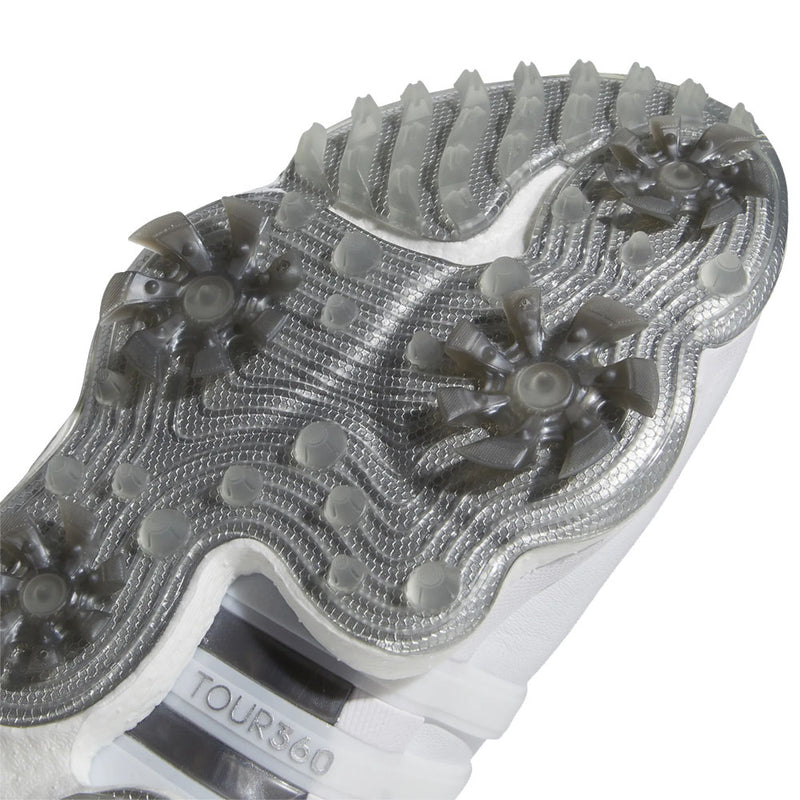 adidas Tour360 '22 Spiked Waterproof Shoes - White/Silver Metallic