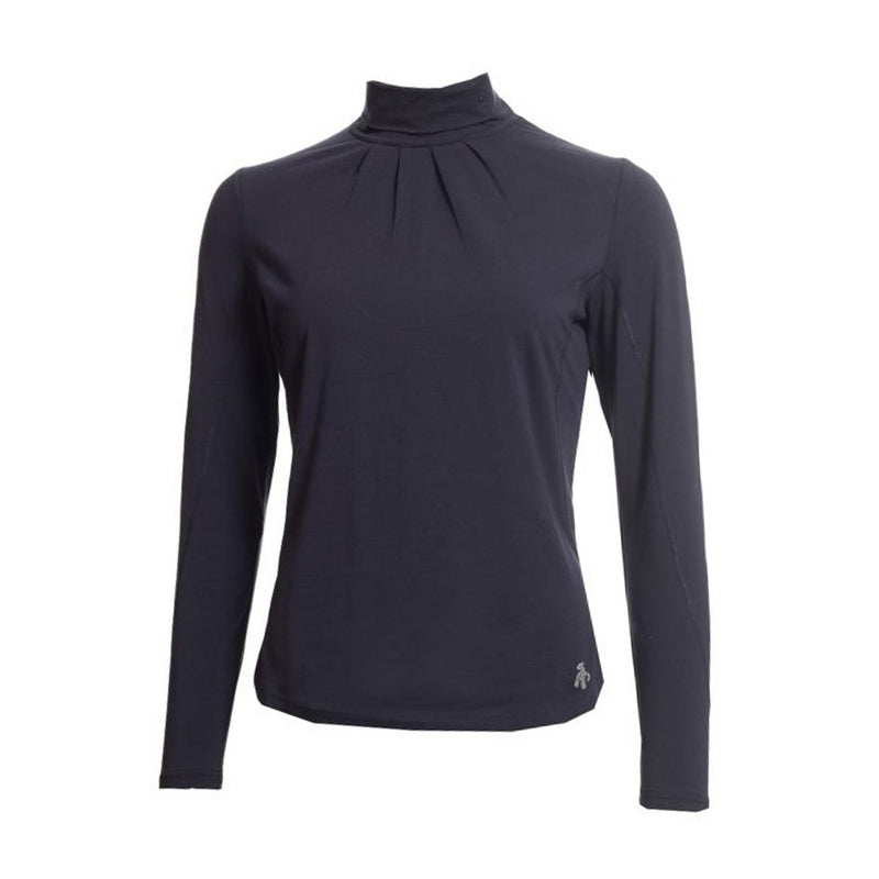 Green Lamb Regan Cotton Roll Neck Top - Navy