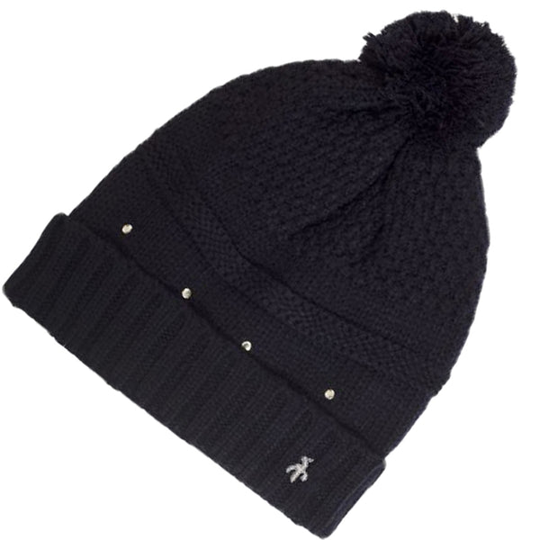 Green Lamb Inge Fleece Lined Beanie Hat - Black