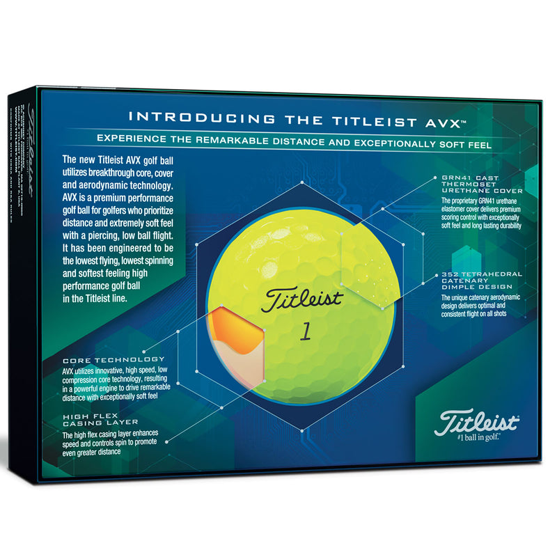 Titleist AVX Golf Balls Yellow 2019 - Double Dozen