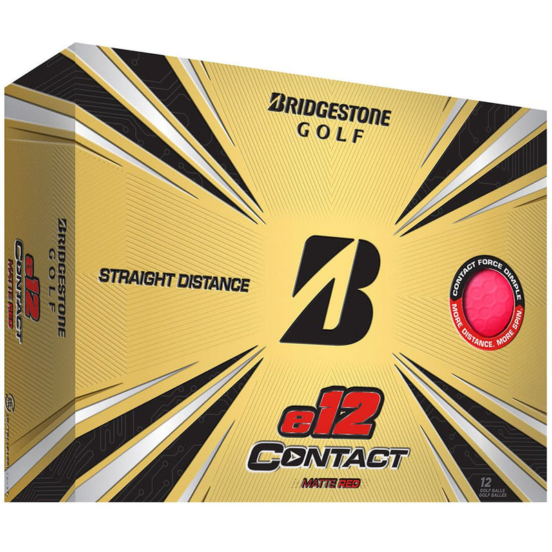 Bridgestone E12 Contact Matte Golf Balls - Red - Double Dozen