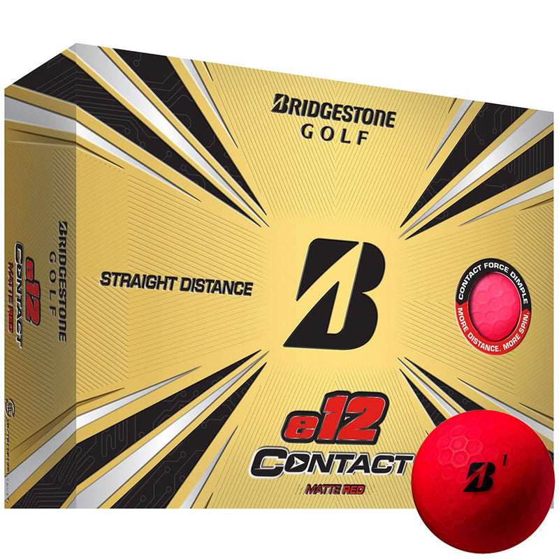 Bridgestone E12 Contact Matte Golf Balls - Red - 12 Pack