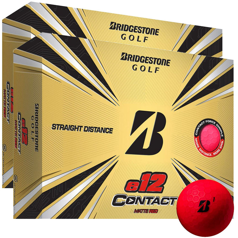 Bridgestone E12 Contact Matte Golf Balls - Red - Double Dozen