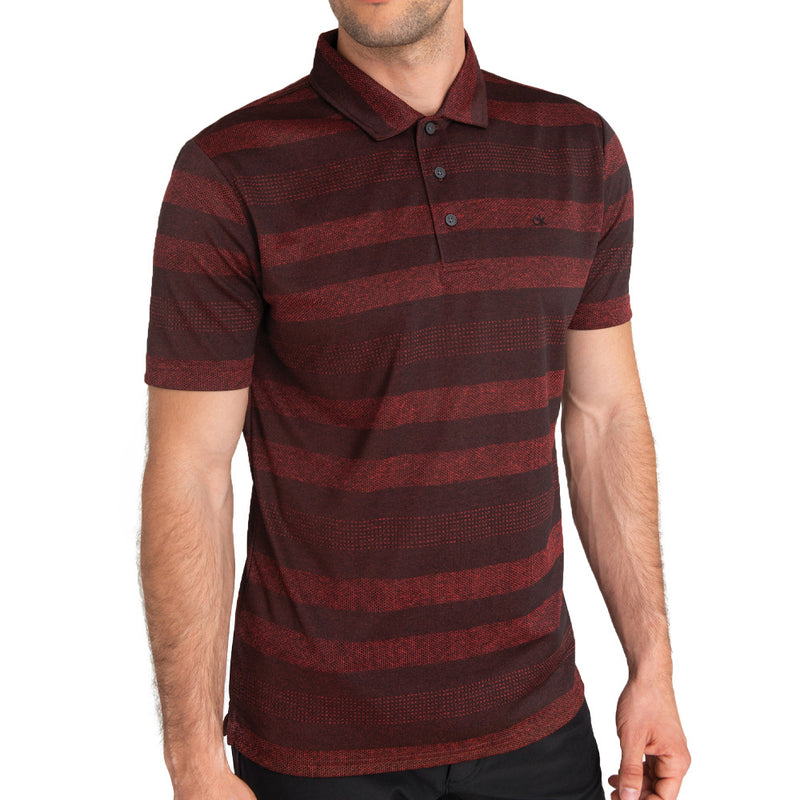 Calvin Klein Shadow Stripe Polo Shirt - Burgandy Marl