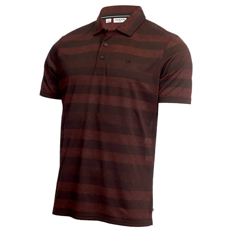 Calvin Klein Shadow Stripe Polo Shirt - Burgandy Marl