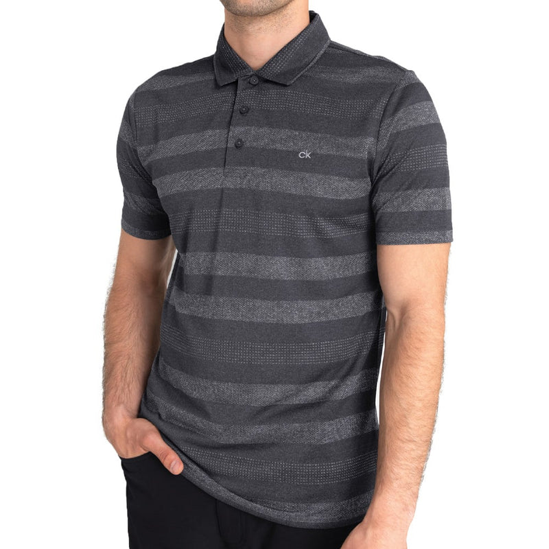 Calvin Klein Shadow Stripe Polo Shirt - Charcoal Marl