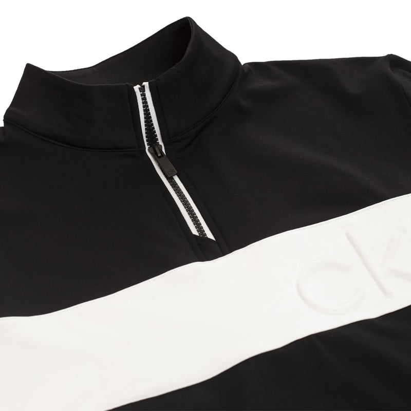 Calvin Klein Embossed Half Zip Insul-Lite Pullover - Black/White