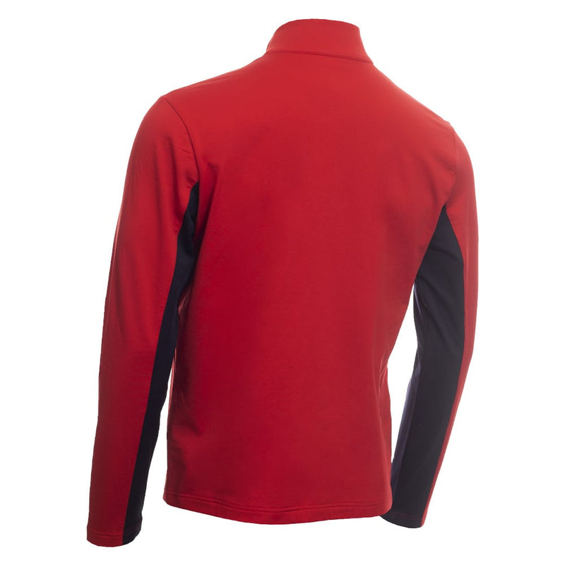 Calvin Klein Embossed Half Zip Insul-Lite Pullover - Red/Navy