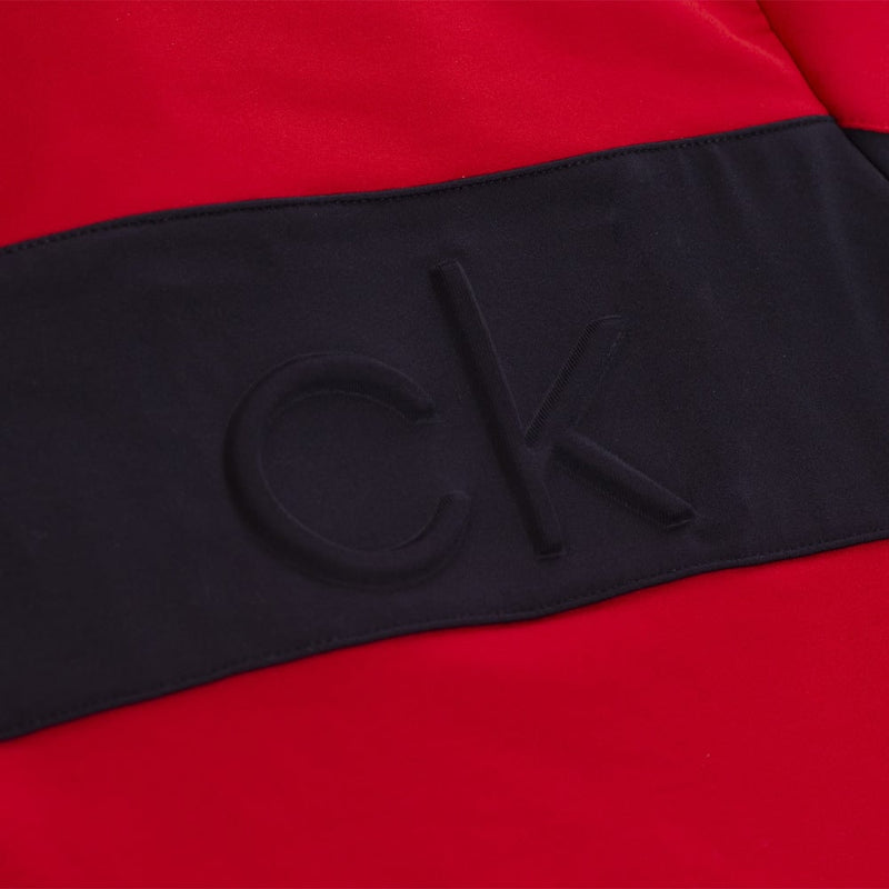 Calvin Klein Embossed Half Zip Insul-Lite Pullover - Red/Navy