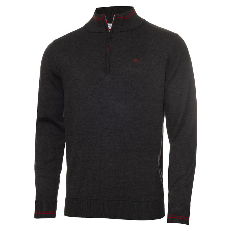 Calvin Klein Monaco Sweater - Charcoal Marl/Red