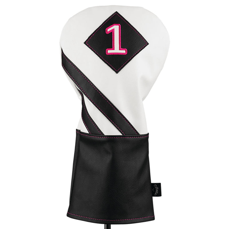 Callaway Vintage Driver Headcover - White/Black/Pink