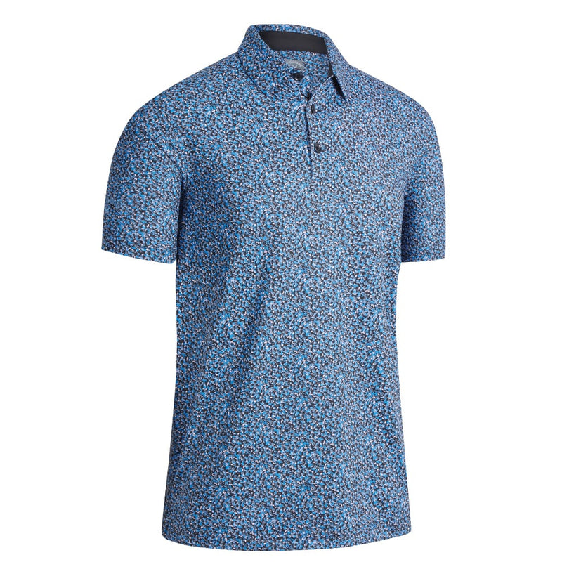 Callaway All Over Mini Floral Printed Polo Shirt - Caviar