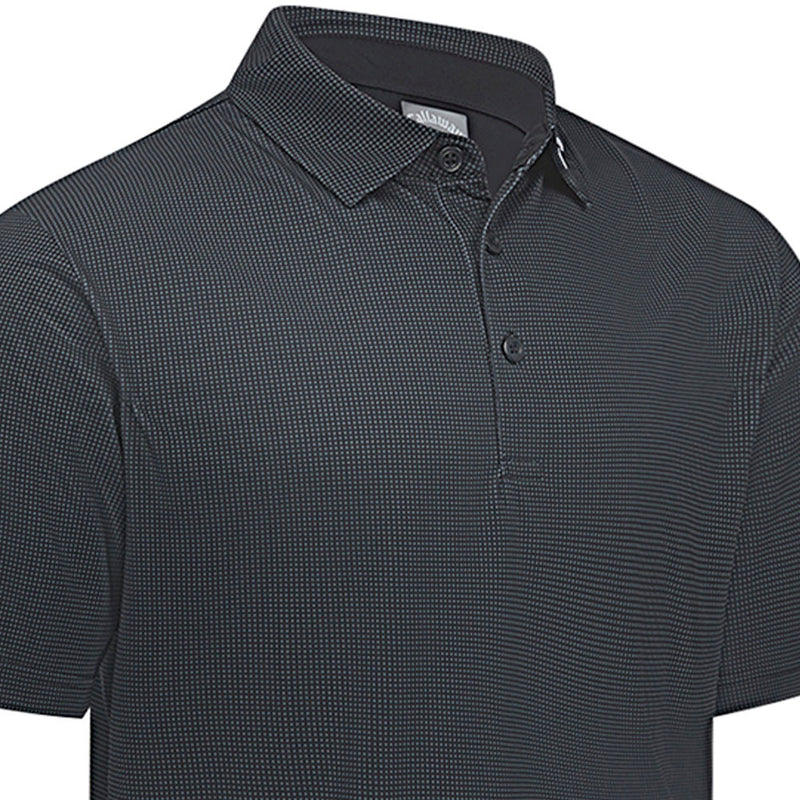 Callaway Gingham Print Polo Shirt - Caviar