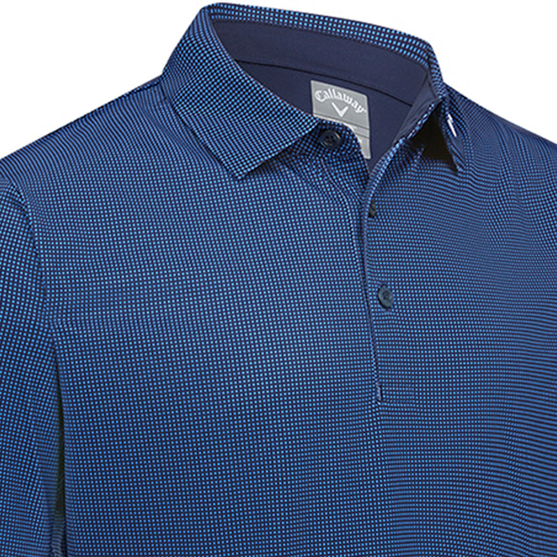 Callaway Gingham Print Polo Shirt - Peacoat