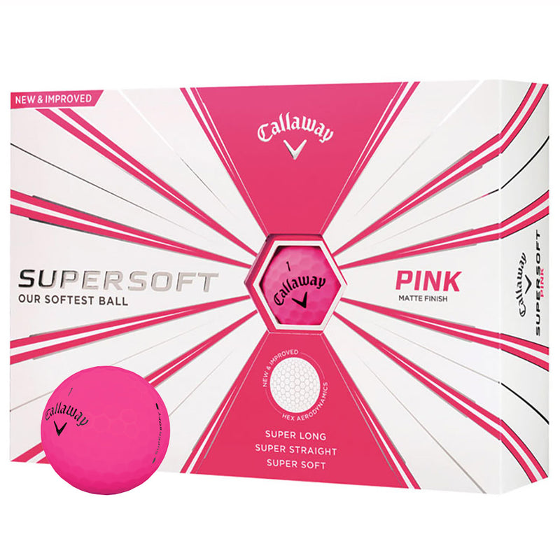 Callaway Supersoft Matte Golf Balls - Pink - 12